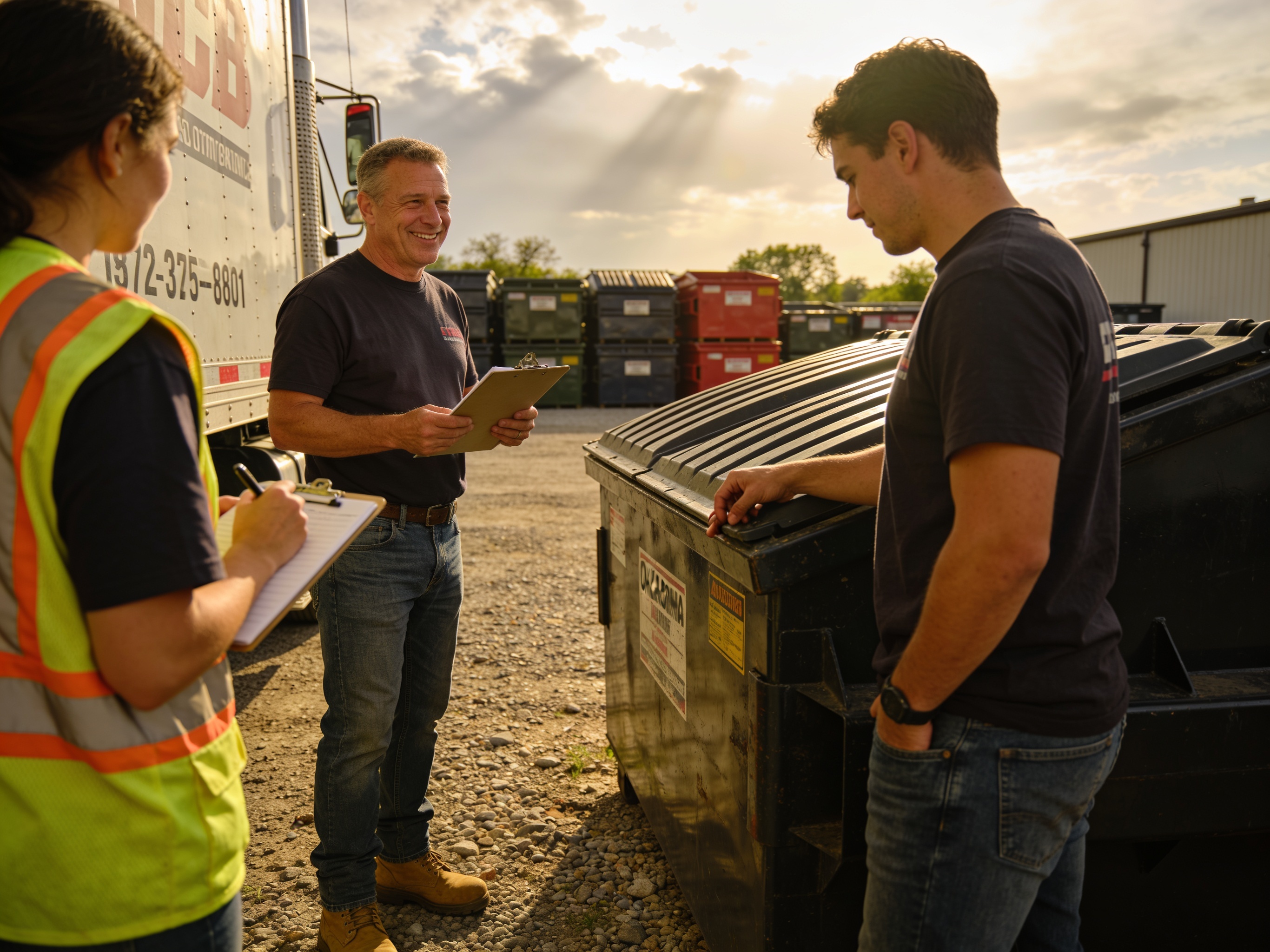 The Oklahoma City Dumpster Rental Pros team at work in Oklahoma City